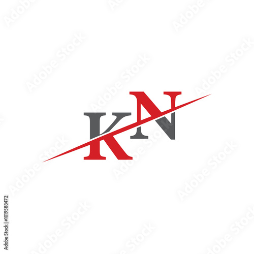 Minimalist KN Logo with Dynamic Diagonal Line