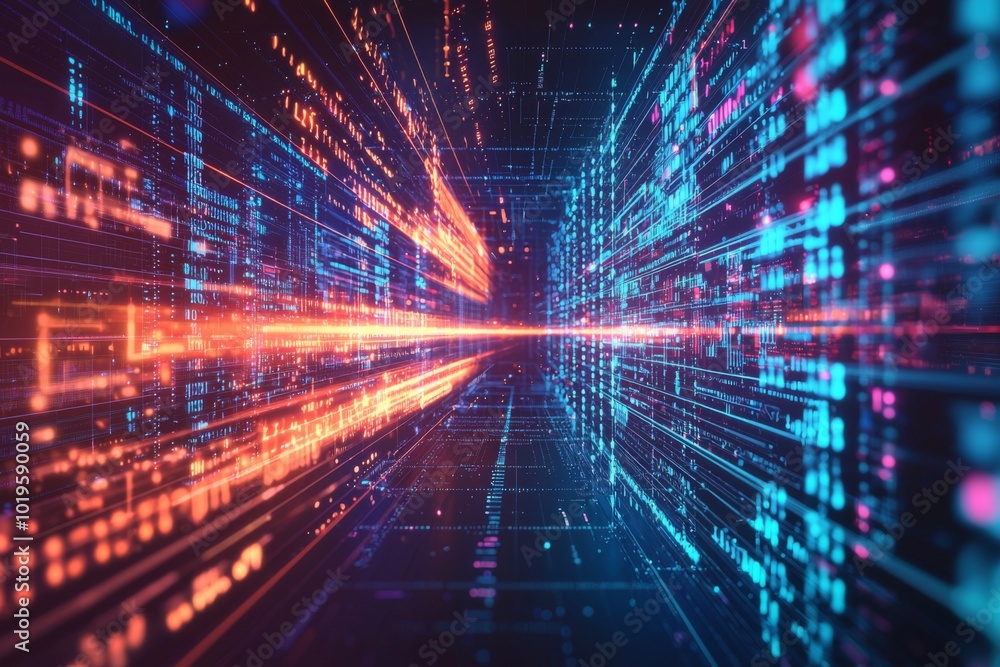 Digital Technology background of data and network created with Generative AI Digital Technology background of data and network created with Generative AI