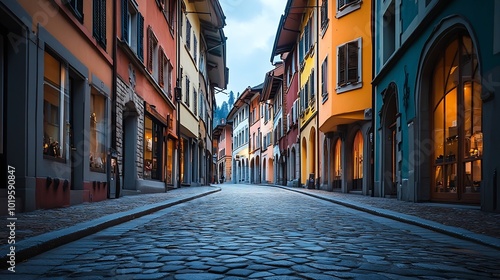 Horizontal display on a street in Chiasso Switzerland : Generative AI