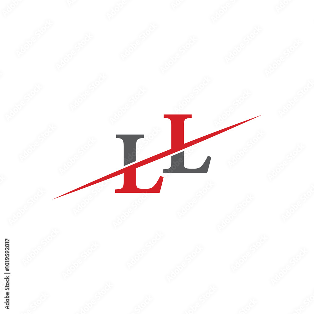 Minimalist LL Logo with Dynamic Diagonal Line Minimalist LL Logo with Dynamic Diagonal Line
