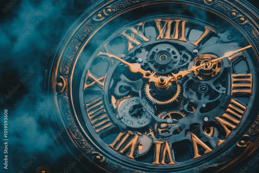 Intricate Antique Clock Gears Amidst Steamy Atmospheric Surroundings Show Timeless Elegance Intricate Antique Clock Gears Amidst Steamy Atmospheric Surroundings Show Timeless Elegance
