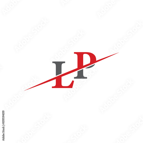 Minimalist LP Logo with Dynamic Diagonal Line