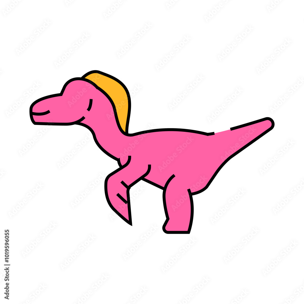 Fototapeta premium deinonychus dinosaur animal line icon vector. deinonychus dinosaur animal sign. isolated symbol illustration