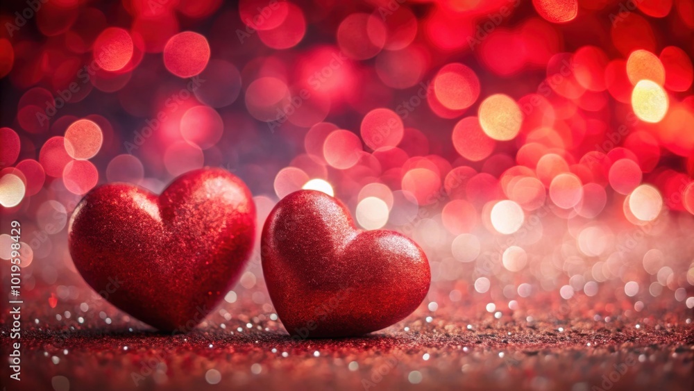Red hearts on romantic bokeh background for Valentine's Day , love, romance, celebration, relationship, February 14th, passion Red hearts on romantic bokeh background for Valentine's Day , love, romance, celebration, relationship, February 14th, passion