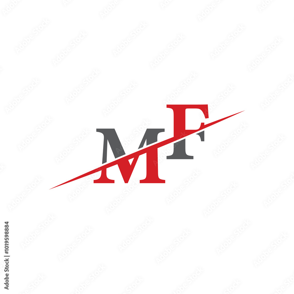 Minimalist MF Logo with Dynamic Diagonal Line Minimalist MF Logo with Dynamic Diagonal Line