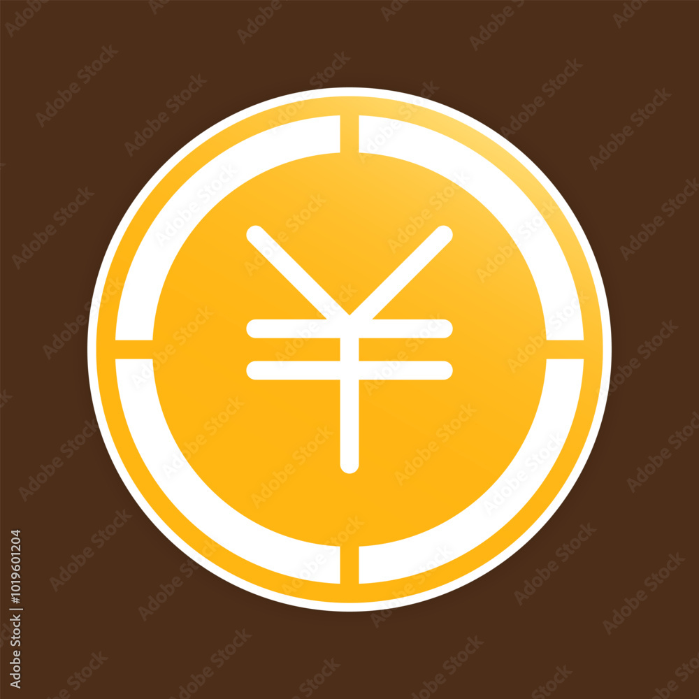 Yuan coins icons. Chinese money symbol, golden Gradient fill logo. Yuan coins icons. Chinese money symbol, golden Gradient fill logo.
