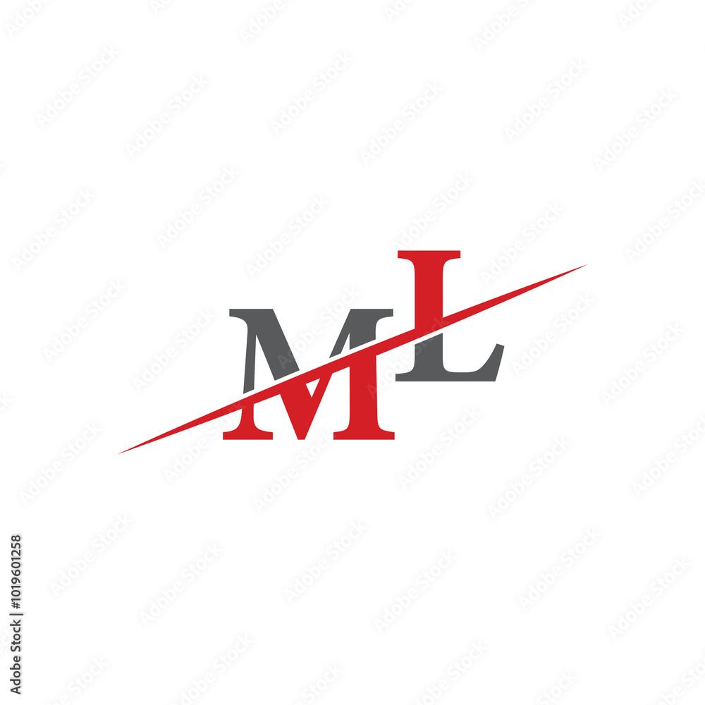 Minimalist ML Logo with Dynamic Diagonal Line Minimalist ML Logo with Dynamic Diagonal Line