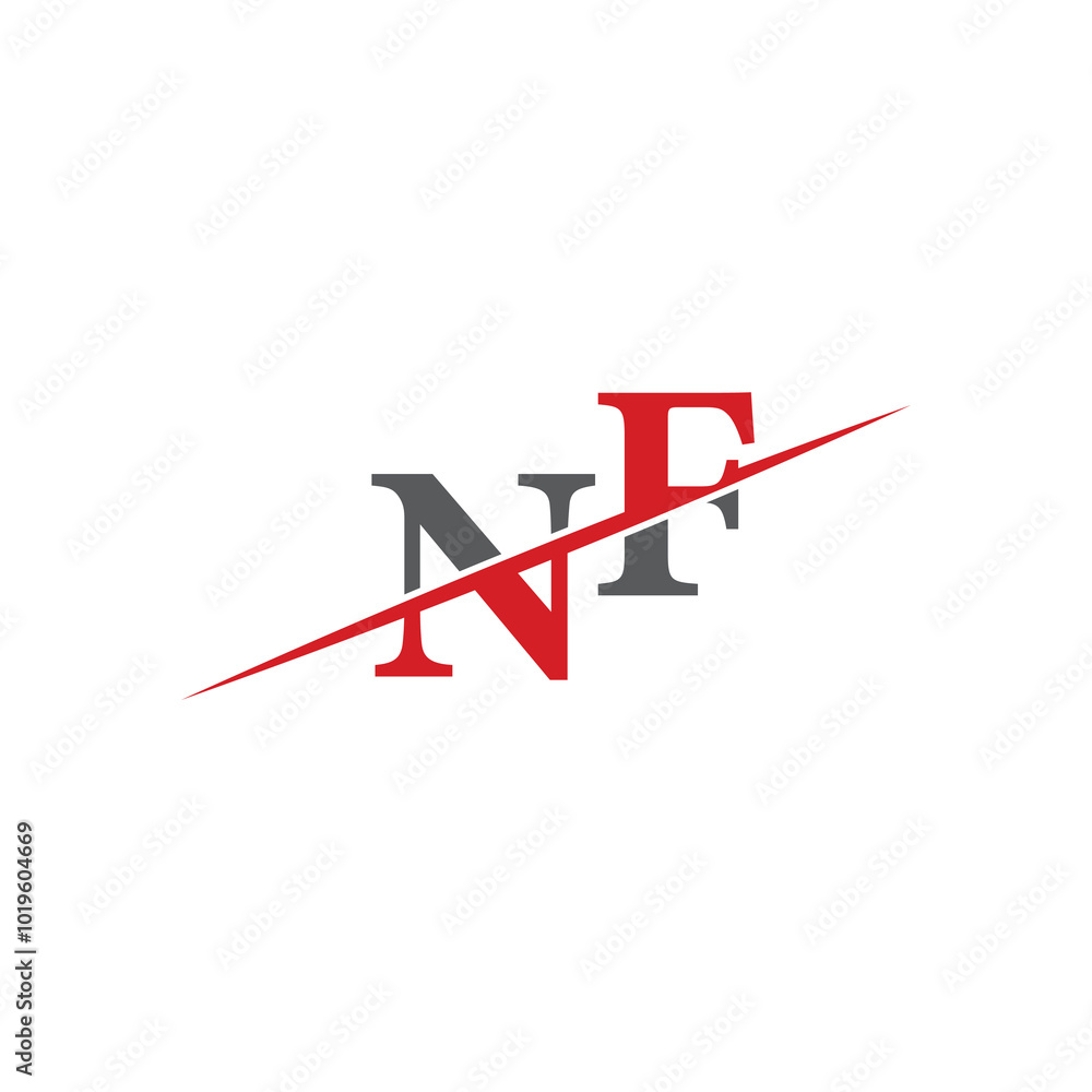 Minimalist NF Logo with Dynamic Diagonal Line Minimalist NF Logo with Dynamic Diagonal Line