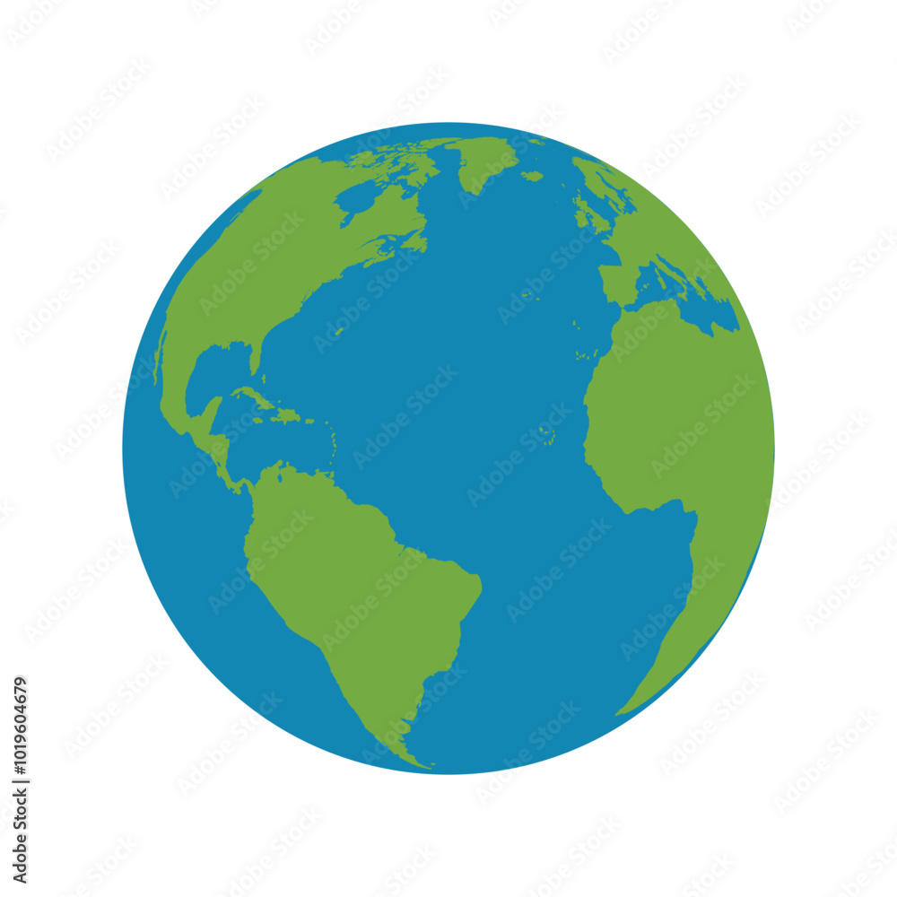 Planet earth globe flat illustration icon Earth day flat symbol Planet earth globe flat illustration icon Earth day flat symbol