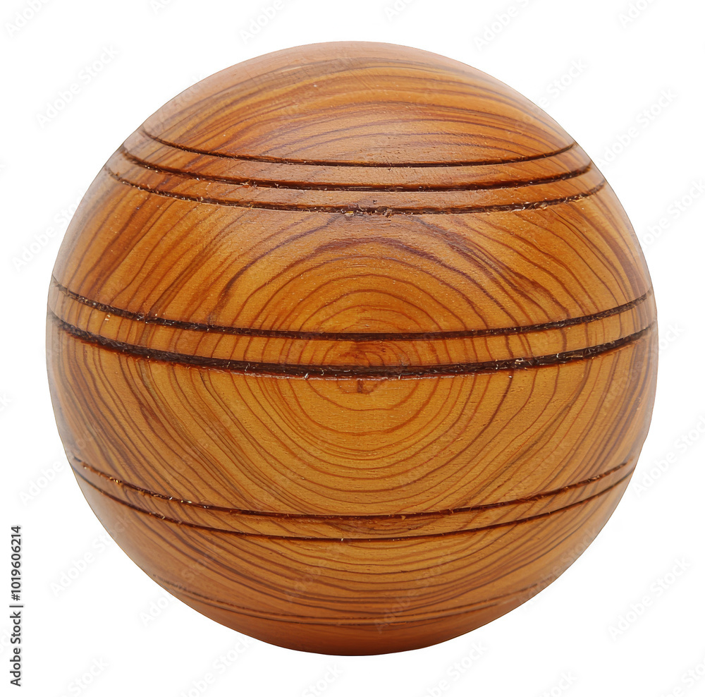 Fototapeta premium Wooden Ball Illustration with Transparent Background - Isolated Design Element for Overlays and Projects