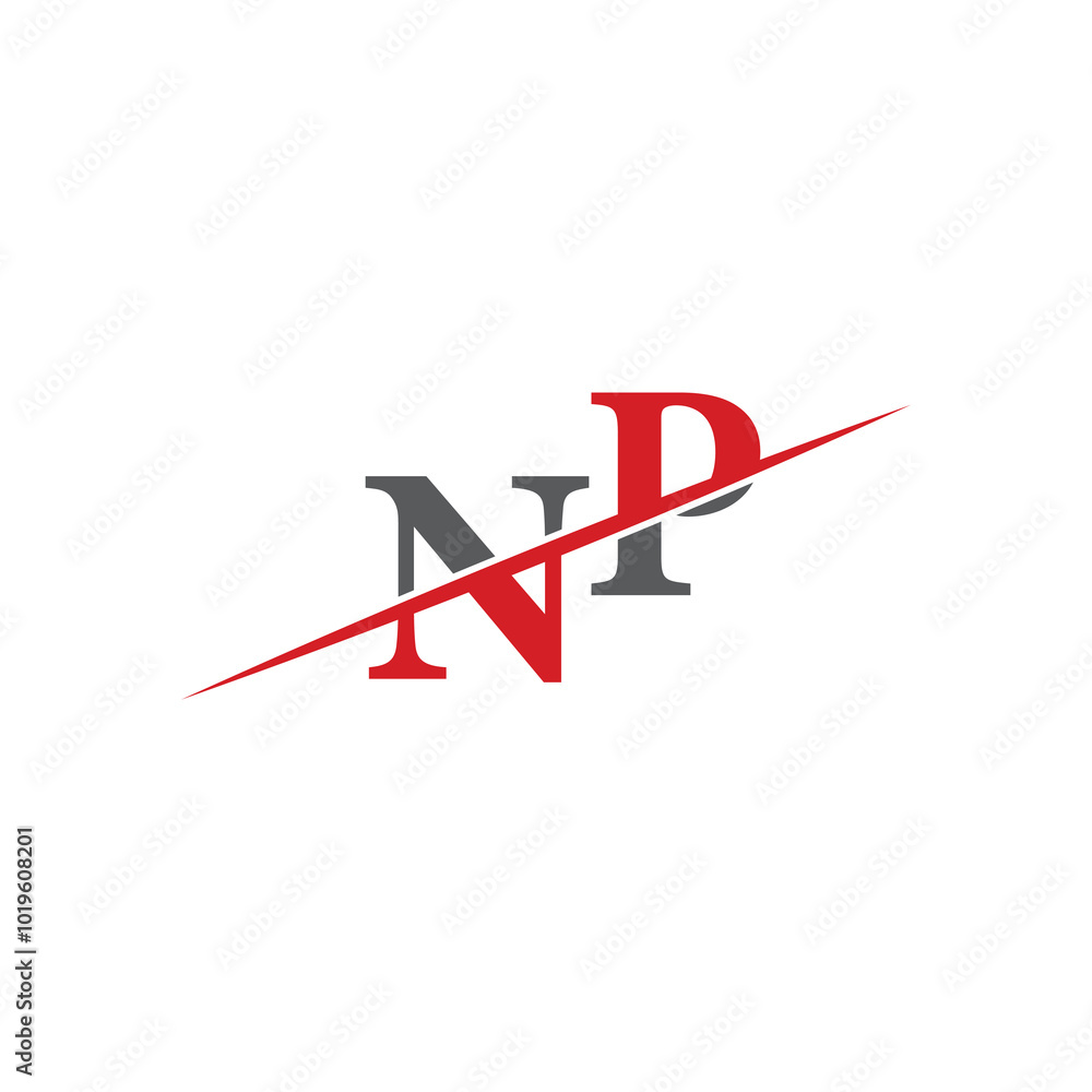 Minimalist NP Logo with Dynamic Diagonal Line Minimalist NP Logo with Dynamic Diagonal Line