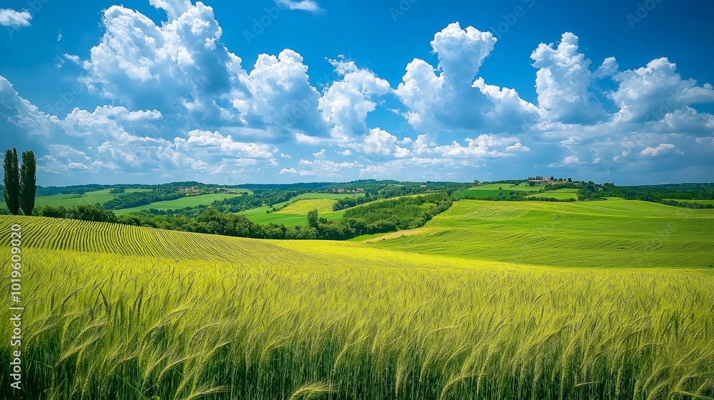 Fototapeta premium Cereal fields in early summer