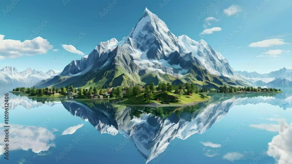 Virtual Mountain View with 3D Effect Virtual Mountain View with 3D Effect