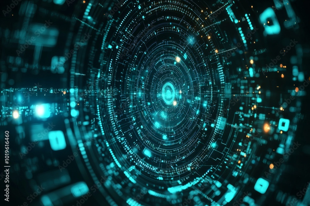 Digital Technology background of data and network created with Generative AI Digital Technology background of data and network created with Generative AI