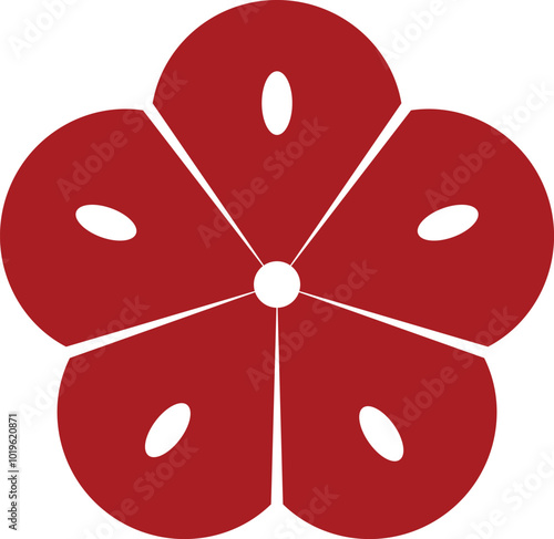 flat design ar red flower icon 