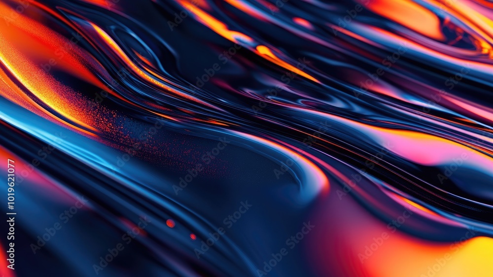 Abstract Swirling Liquid with Red, Orange, and Blue Hues Abstract Swirling Liquid with Red, Orange, and Blue Hues