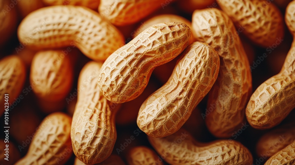 Close-up of a pile of peanuts in their shells. Close-up of a pile of peanuts in their shells.