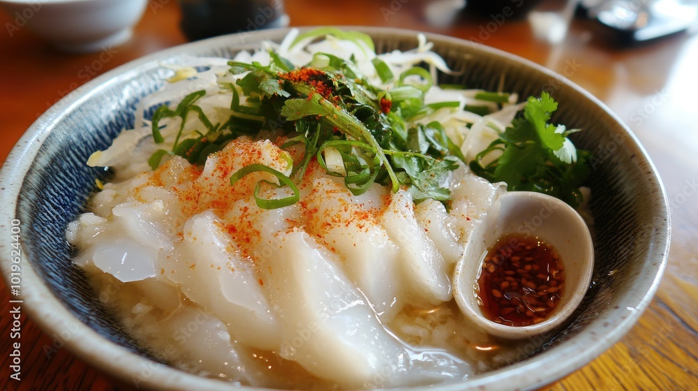 Fresh Seafood Bowl with Herbs and Spices Fresh Seafood Bowl with Herbs and Spices
