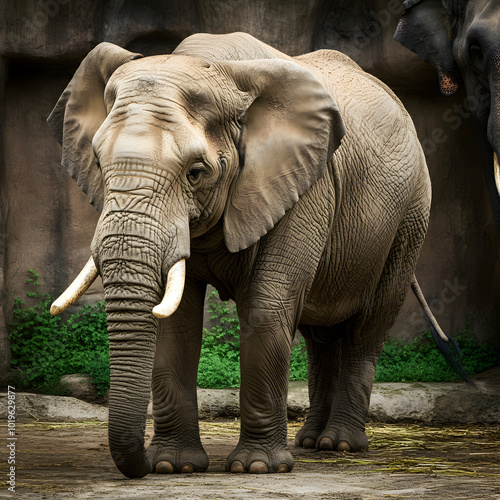 Beautiful large elephant in the forest  photo