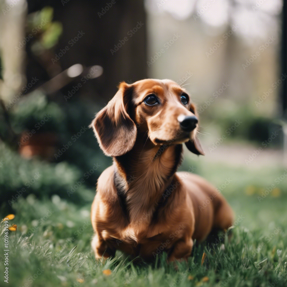 Cute Dachshund Dog Photograph Closeup Cute Dachshund Dog Photograph Closeup