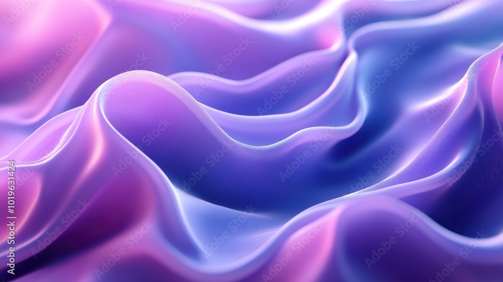 Obraz premium Abstract Purple and Blue Wavy Surface with a Gradient