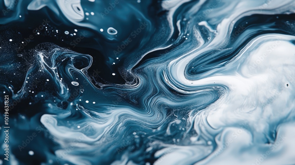 Abstract Swirling Blue and White Liquid Art Abstract Swirling Blue and White Liquid Art
