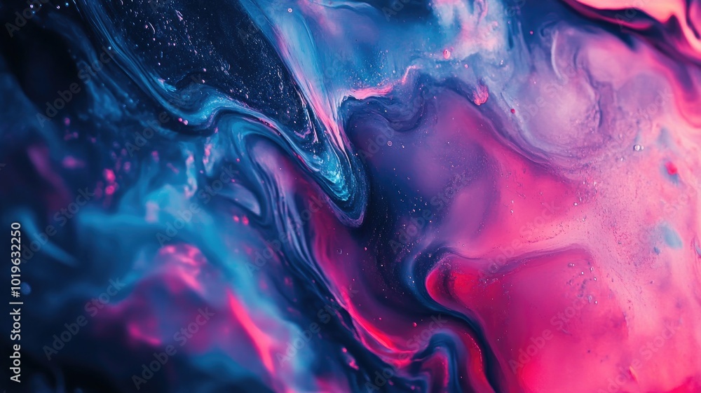 Abstract Swirling Blue and Pink Liquid Abstract Swirling Blue and Pink Liquid