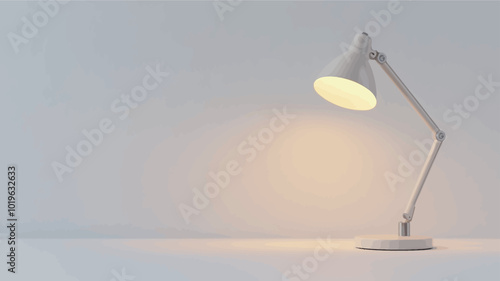 3d rendering of a white table lamp on a white background. 