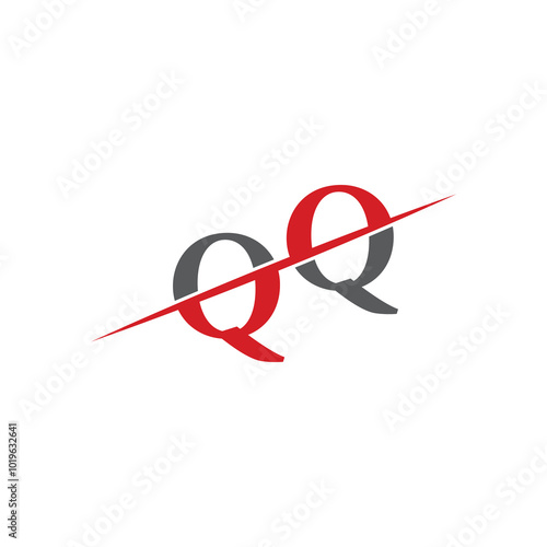 QQ Minimalist Logo with Dynamic Diagonal Line