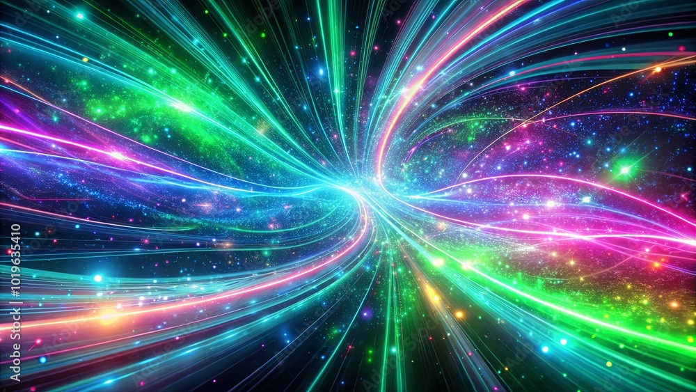 A Tapestry of Luminescent Lines and Cosmic Dust, Weaving a Path Through the Infinite Expanse