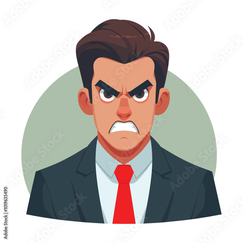 Angry businessman flat vector design