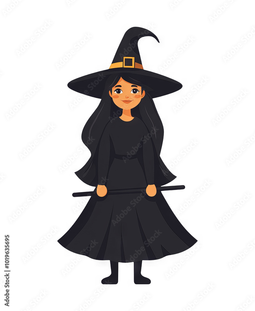 Halloween Witch Illustration on Clear Background for Designs and Overlays Halloween Witch Illustration on Clear Background for Designs and Overlays