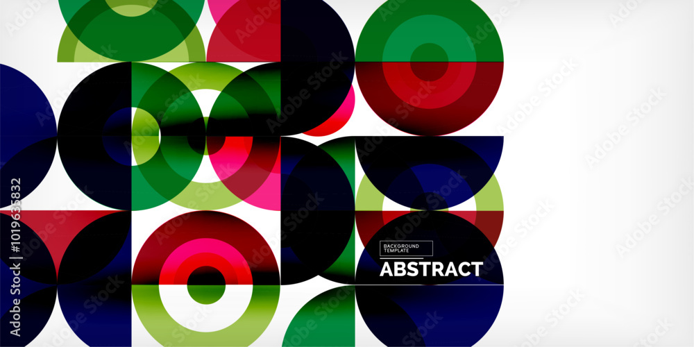Minimal geometric abstract background. Circle square and triangle design. Trendy techno business template for wallpaper, banner, background or landing Minimal geometric abstract background. Circle square and triangle design. Trendy techno business template for wallpaper, banner, background or landing