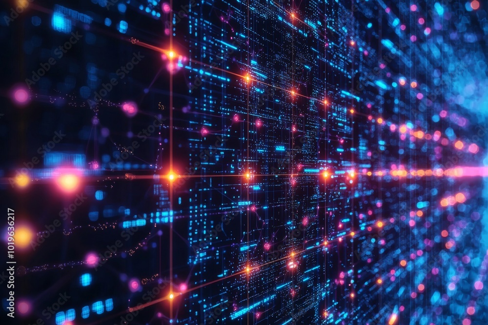 Digital Technology background of data and network created with Generative AI Digital Technology background of data and network created with Generative AI