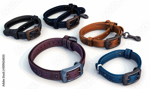 Leather Dog Collars with Buckles  
