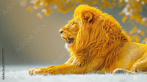Golden Lion in Profile 
