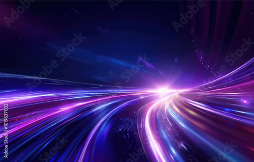 Abstract Purple and Blue Light Trails 
