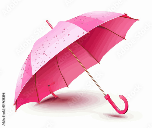 Pink Umbrella with Water Drops