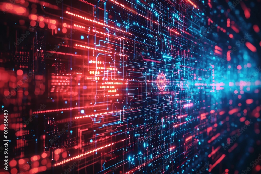 Digital Technology background of data and network created with Generative AI Digital Technology background of data and network created with Generative AI