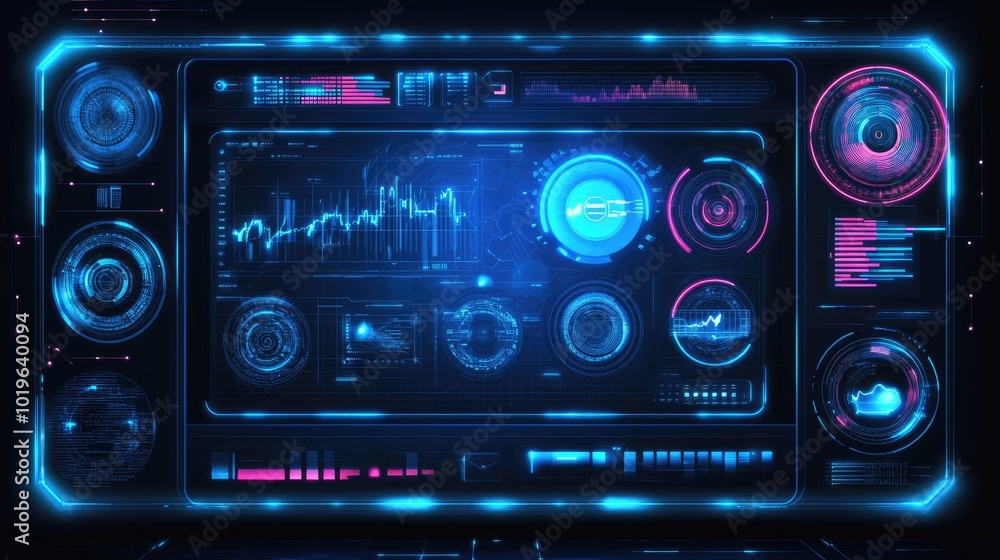 Fototapeta premium Futuristic Data Visualization Interface Design