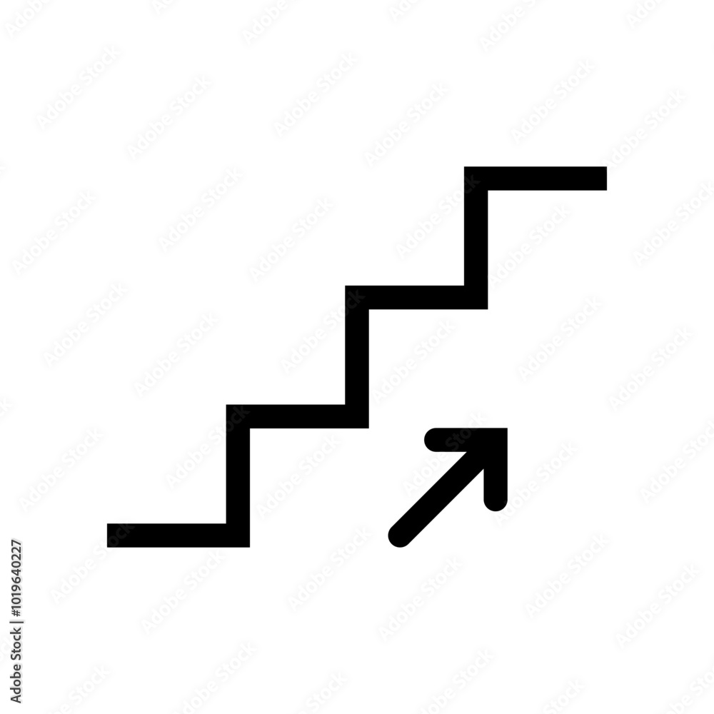 Stairs up pictogram, stairs up sign illustration. Stairs up pictogram, stairs up sign illustration.