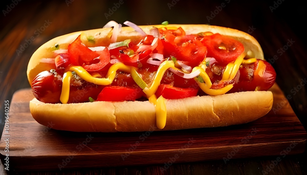 hot dog with ketchup and mustard hot dog with ketchup and mustard