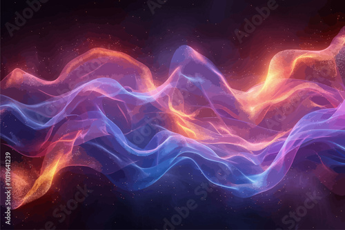 Abstract Colorful Waves and Sparkles 
