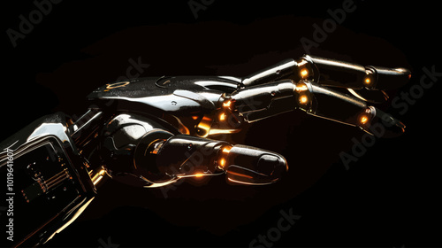 High-Tech Prosthetic Hand with Glowing Joints