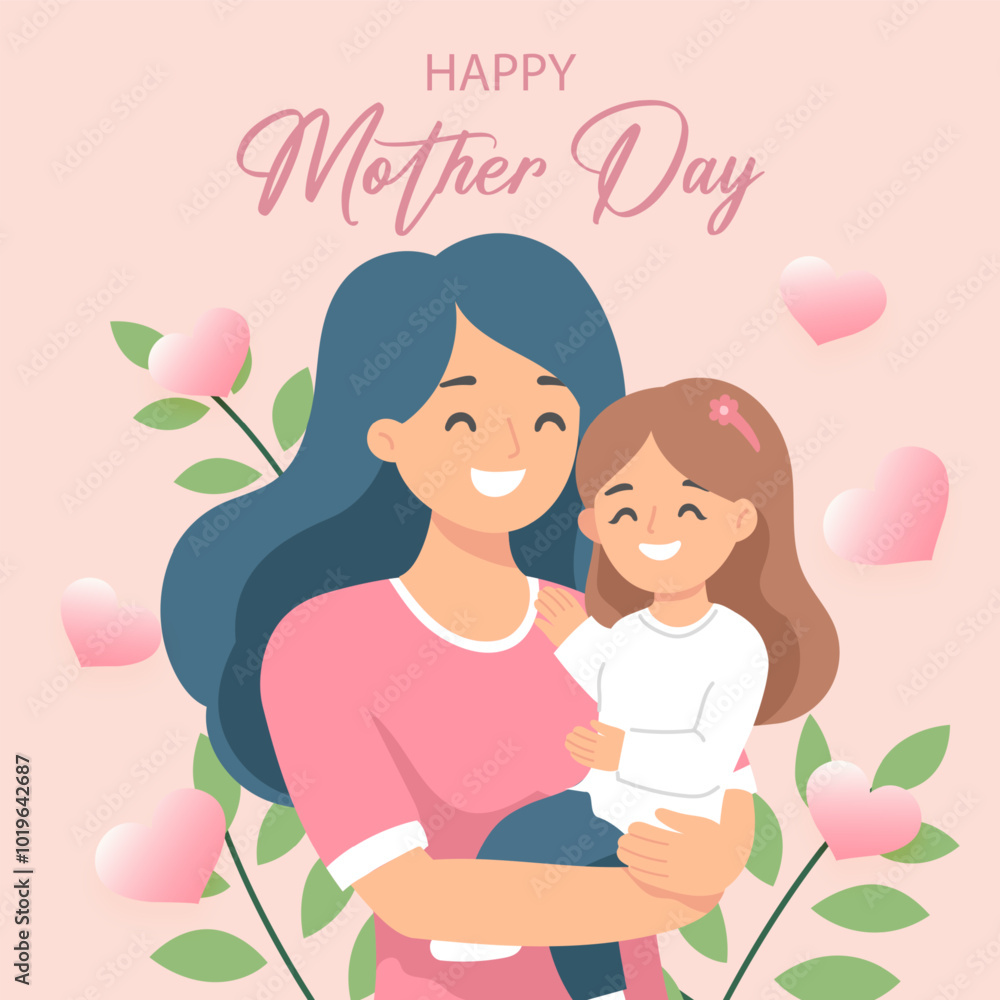 Happy mother's day, mothers with children Happy mother's day, mothers with children