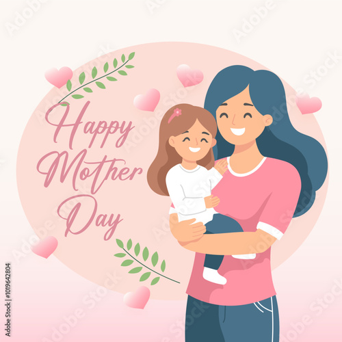 Flat mother's day illustration