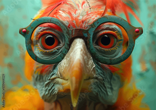 Feathered Creature Wearing Glasses 
