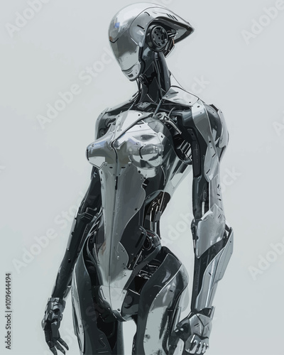 Female Robot with Detailed Anatomy 
