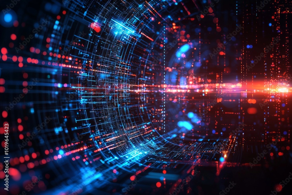 Digital Technology background of data and network created with Generative AI Digital Technology background of data and network created with Generative AI