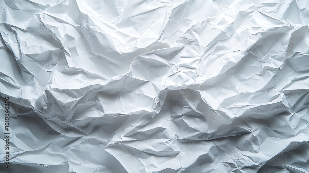 White Crumpled Paper Poster Texture Background : Generative AI White Crumpled Paper Poster Texture Background : Generative AI